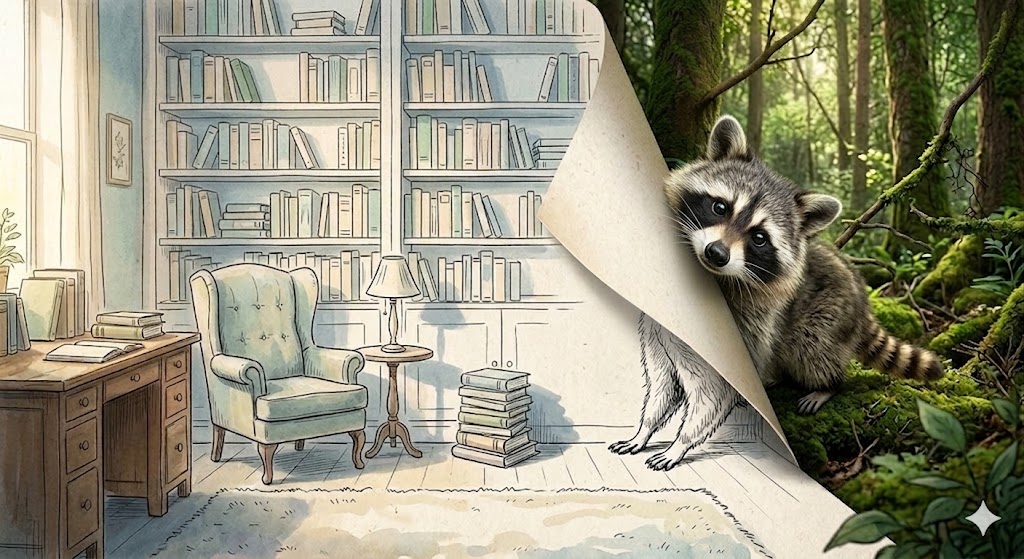 Nano Banana Promptergebnisbild Waschbaer