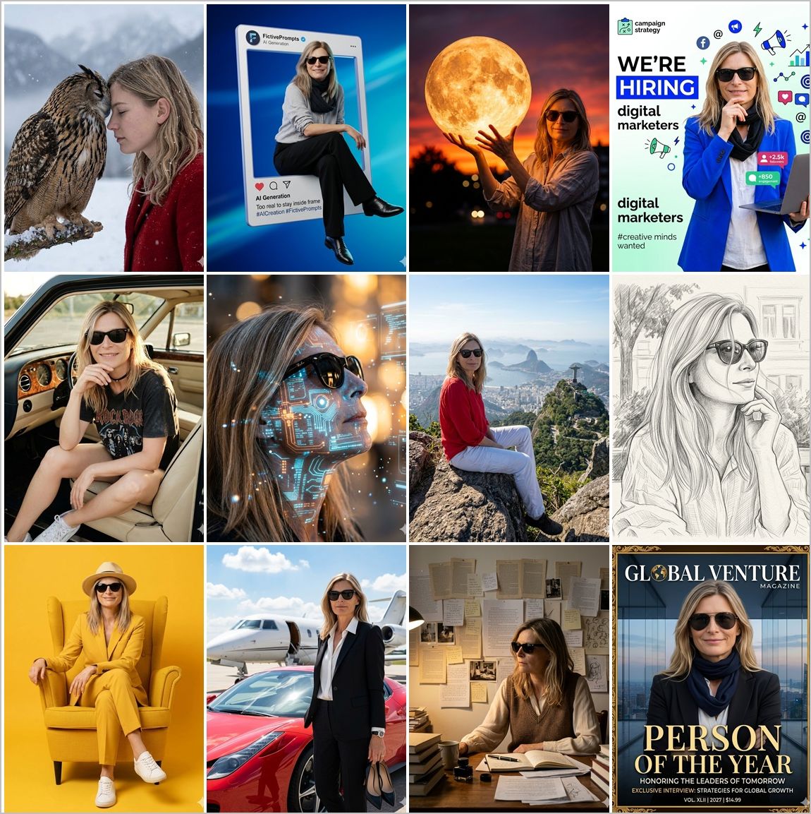 Collage 12 KI-Bilder Collage 12 KI-Bilder