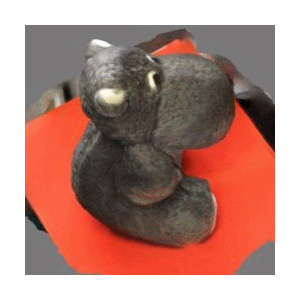 Animated Gif showing photo of hipp in real world and hippo as 3D scan