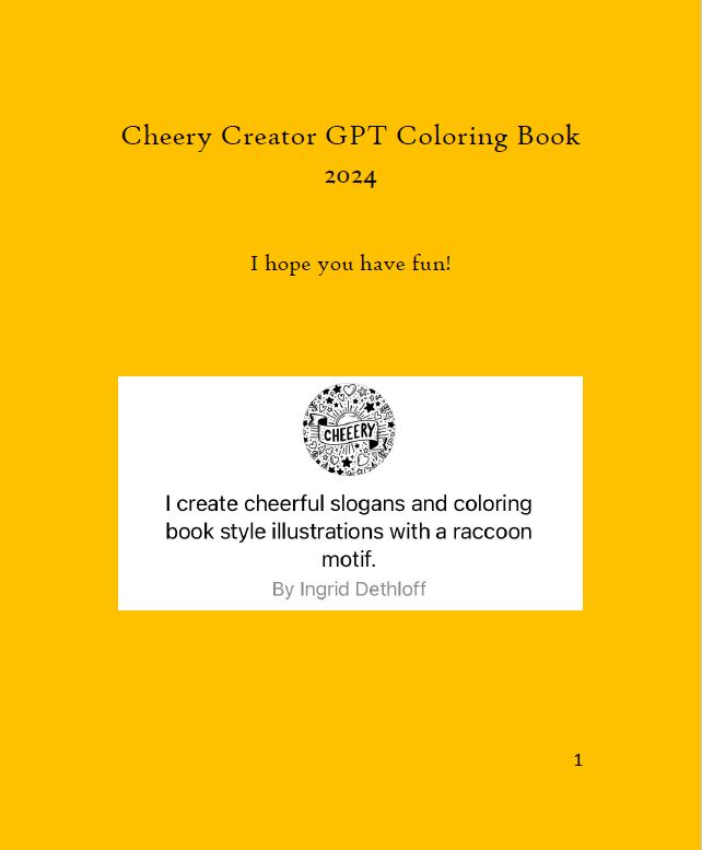 Titelbild Cheery Creator GPT Coloring Book 2024