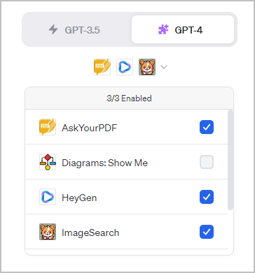 Screenshot ChatGPT Plus Plugins