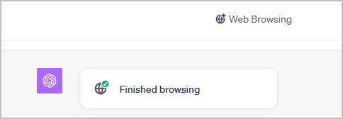 Screenshot ChatGPT Finished Browsing