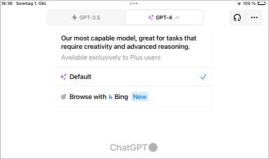 ChatGPT auf dem iPad